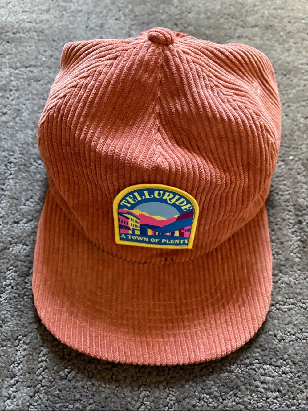Embroidered Corduroy Hat “Telluride” - Rust